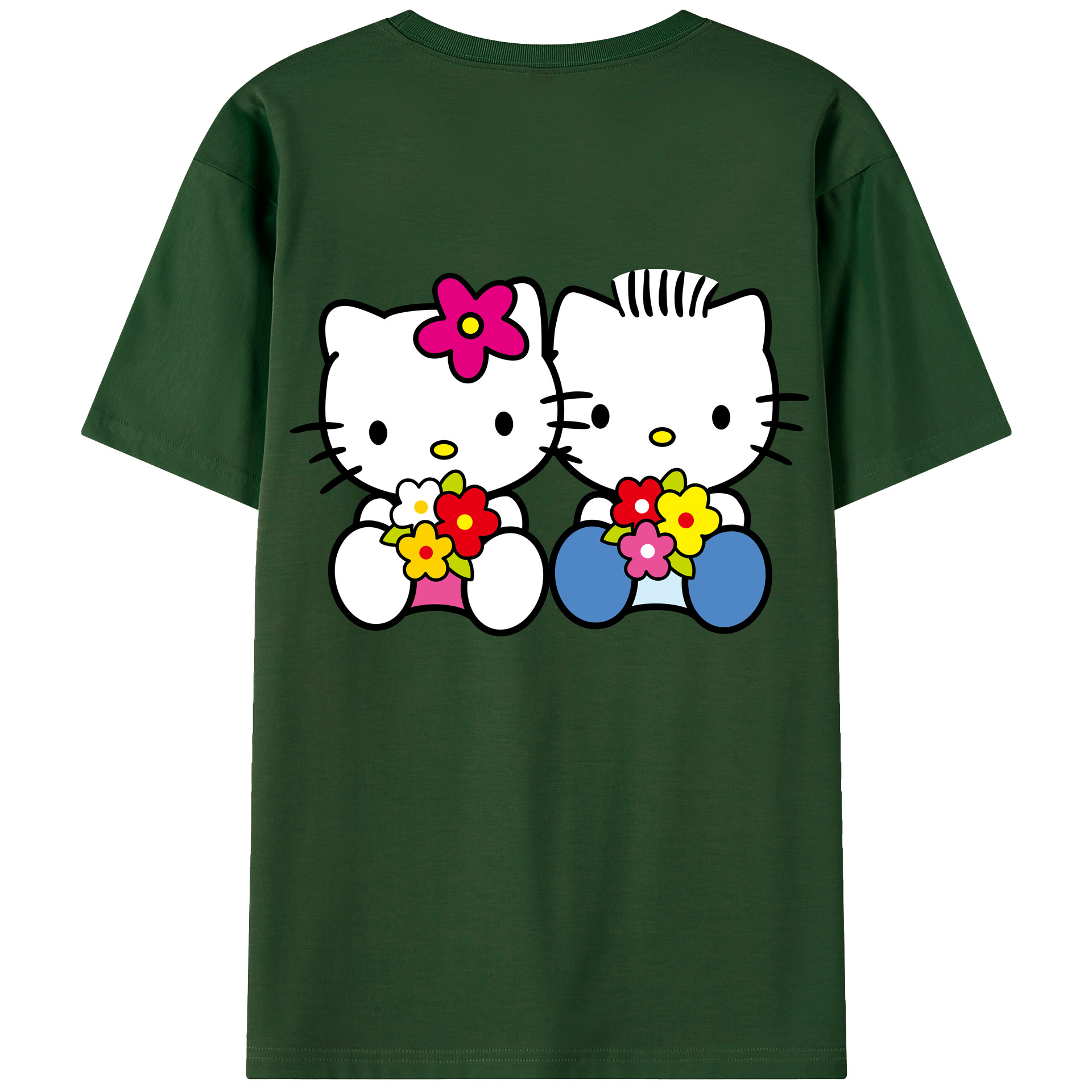 （画像用） Hello Kitty ハローキティ 綿100％半袖Tシャツ（背面プリント）